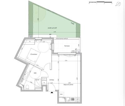 Appartement - 45 m² - 2 pièces