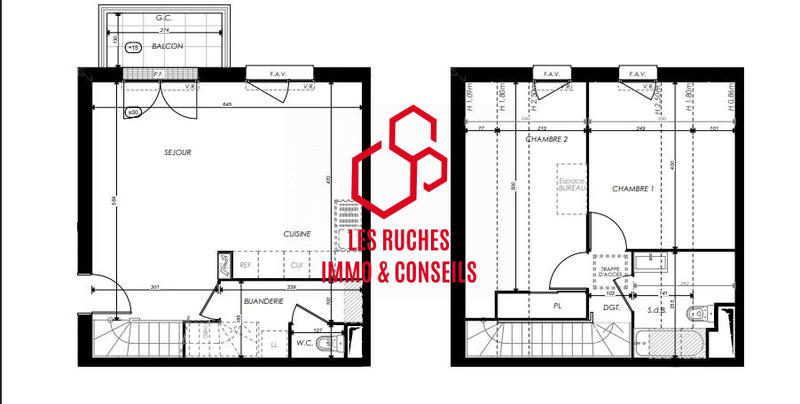 Appartement - 66 m² - 3 pièces