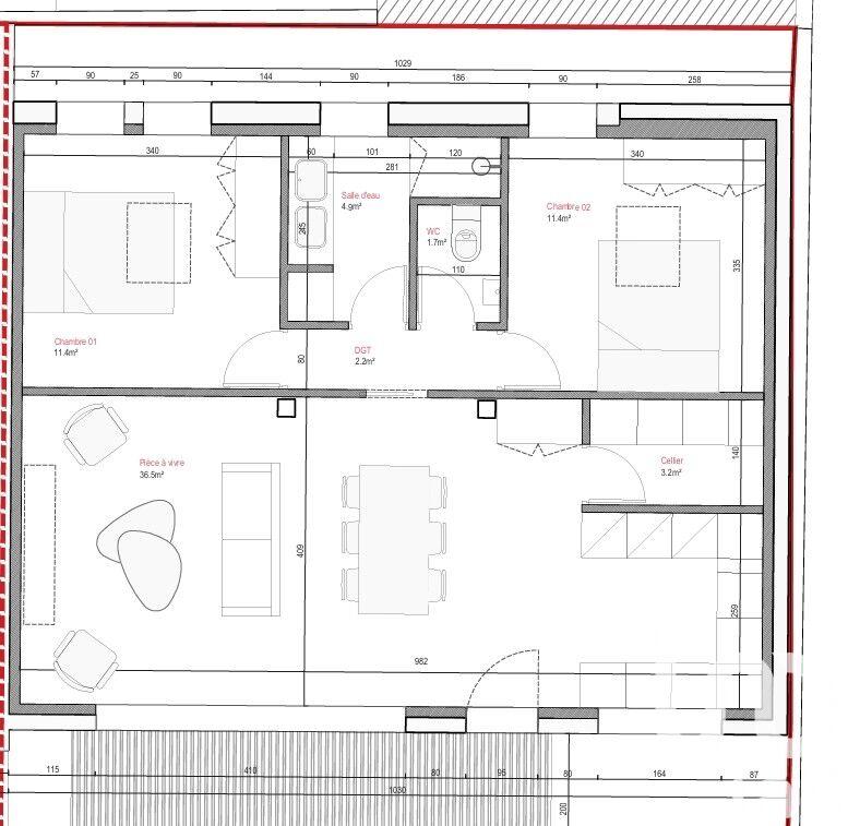 Maison - 71 m² - 3 pièces