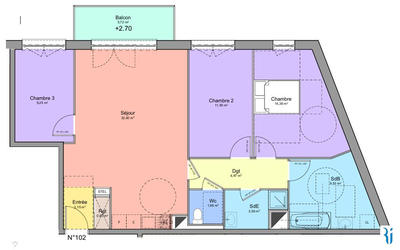 Appartement - 91 m² - 4 pièces