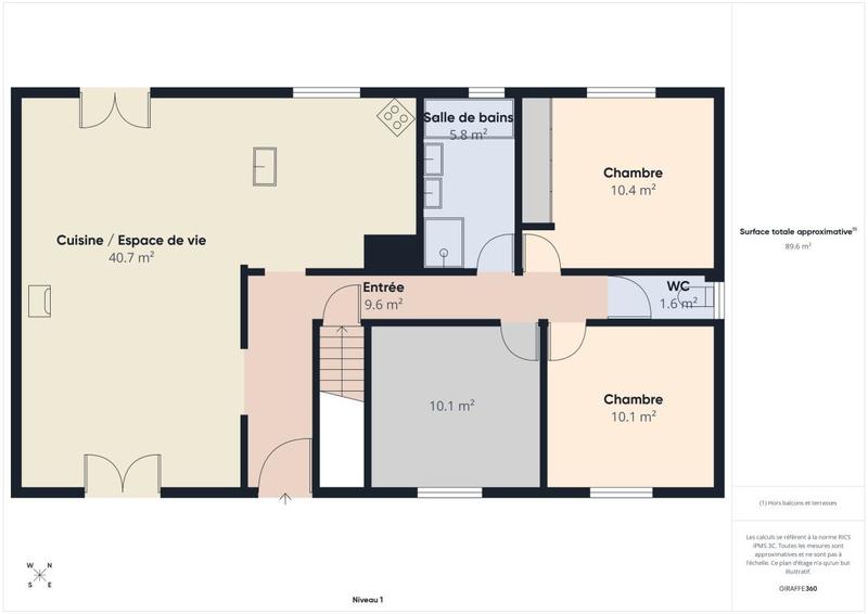 Maison - 90 m² - 5 pièces