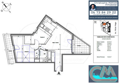 Appartement - 63 m² - 3 pièces