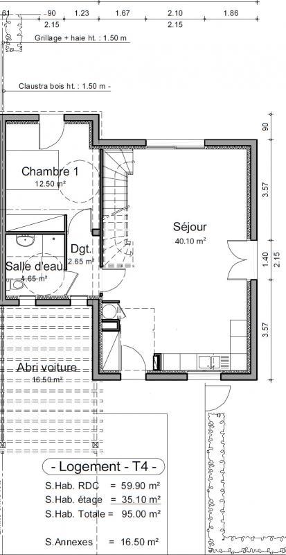 Maison - 95 m² - 4 pièces