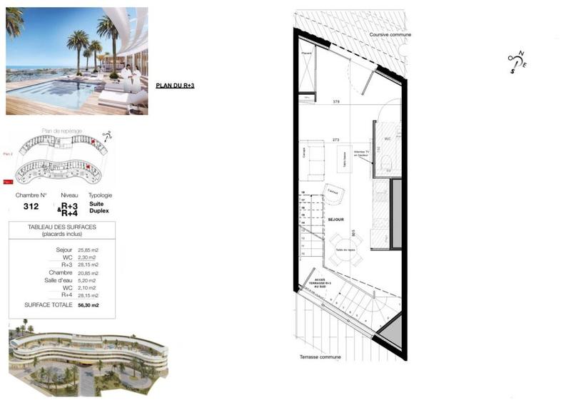Appartement - 56 m² - 2 pièces