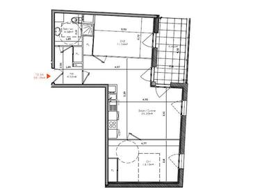 Appartement - 59 m² - 3 pièces