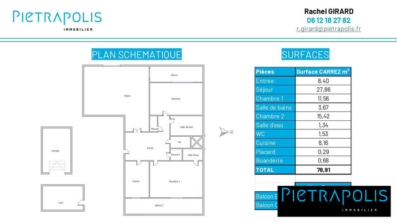 Appartement - 79 m² - 3 pièces