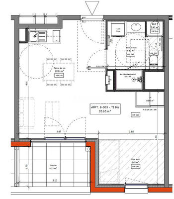 Appartement - 36 m² - 1 pièce