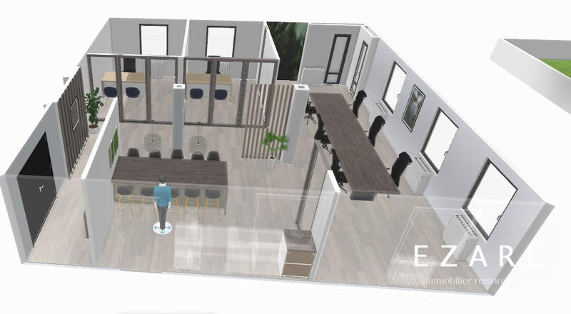 Bureau - 117 m² - 1 pièce