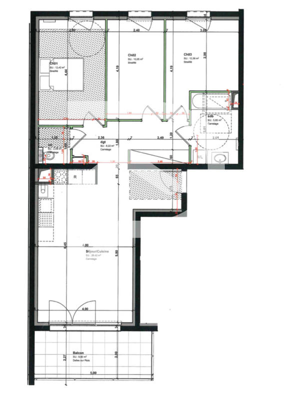 Appartement - 77 m² - 4 pièces