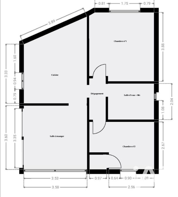 Maison - 57 m² - 3 pièces