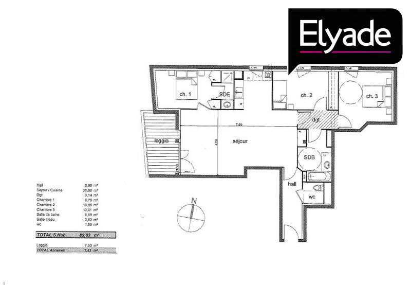 Appartement - 89 m² - 4 pièces