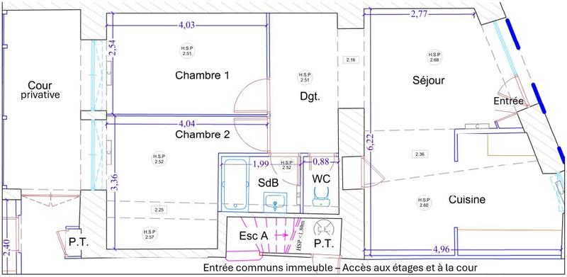Appartement - 57 m² - 3 pièces