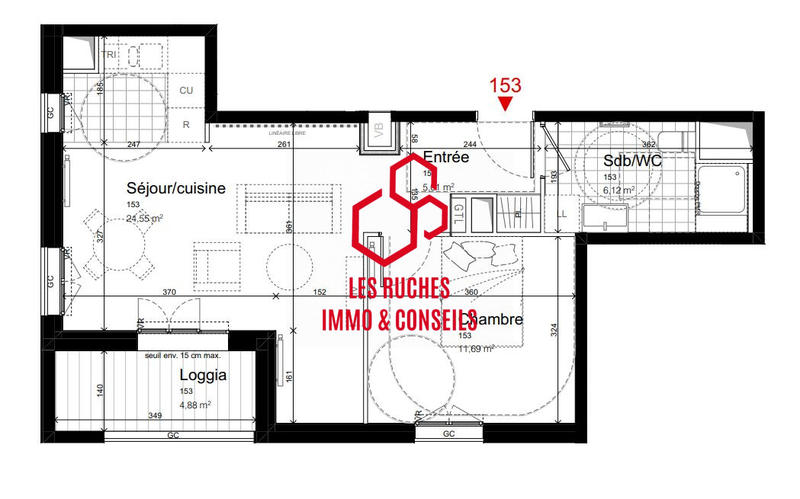 Appartement - 47 m² - 2 pièces