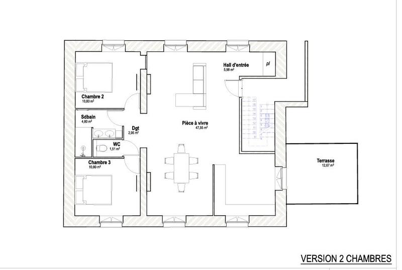 Appartement - 85 m² - 1 pièce