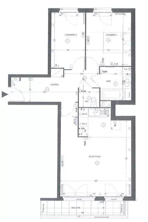 Appartement - 66 m² - 3 pièces