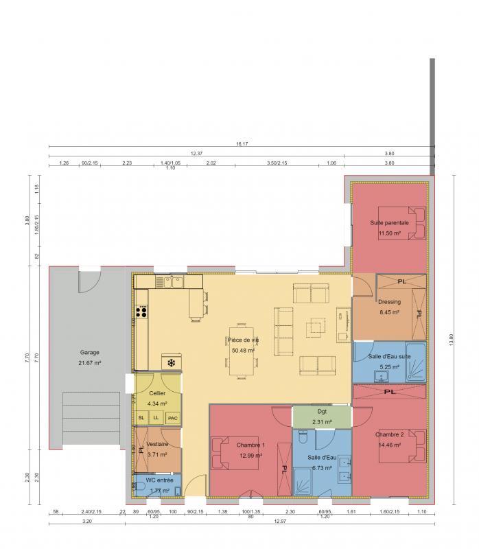 Maison - 122 m² - 4 pièces