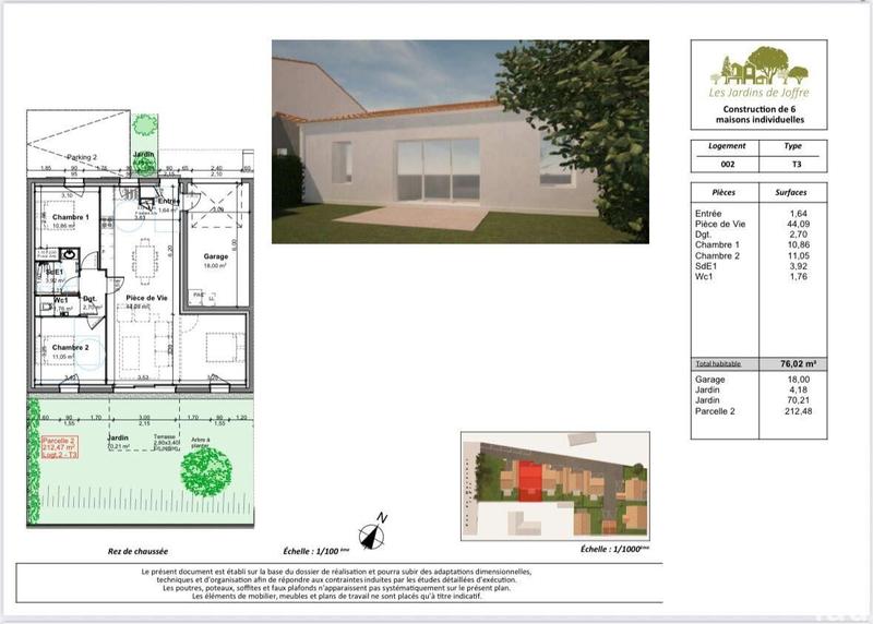 Maison - 76 m² - 3 pièces