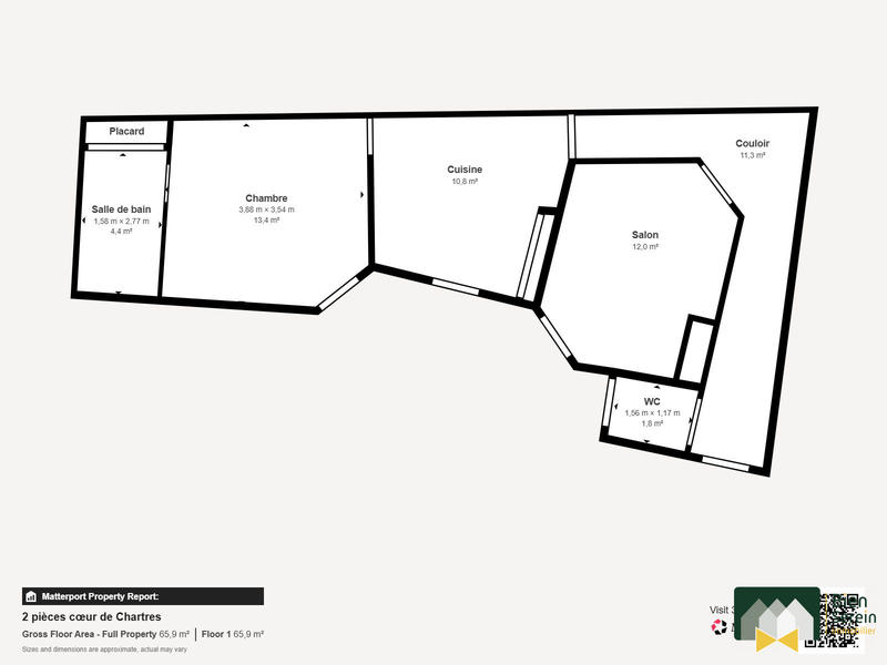 Appartement - 54 m² - 2 pièces