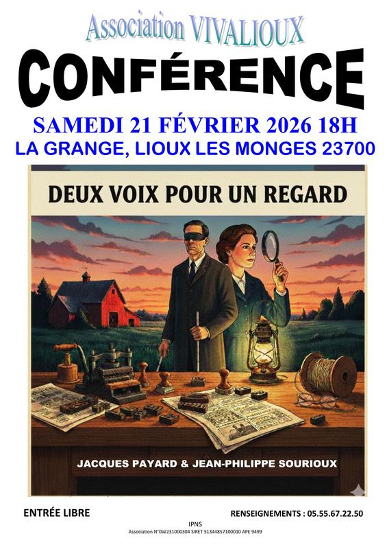 Conférence à Lioux-les-Monges : Deux voix pour un regard
