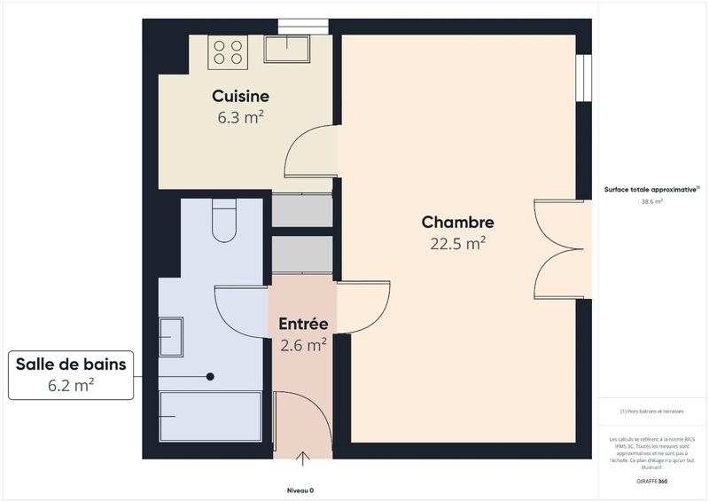 Appartement - 39 m² - 2 pièces