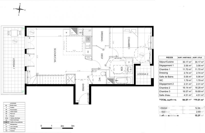 Duplex - 95 m² - 4 pièces