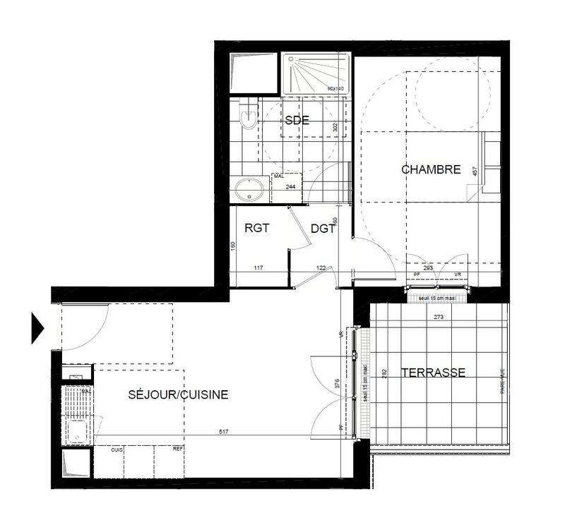 Appartement - 44 m² - 2 pièces
