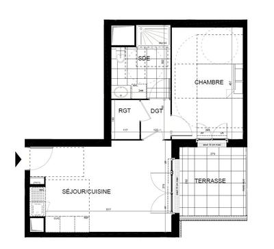 Appartement - 44 m² - 2 pièces