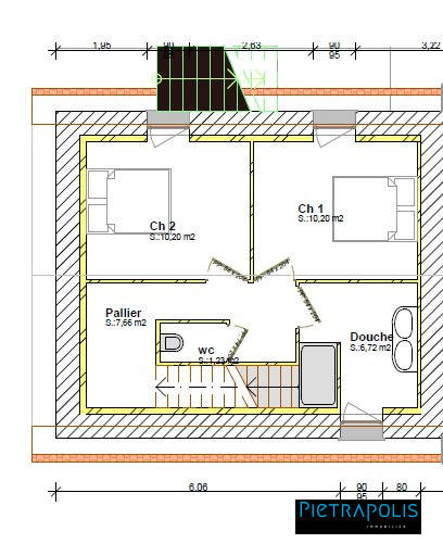Appartement - 95 m² - 3 pièces