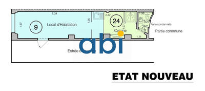 Appartement - 18 m² - 1 pièce