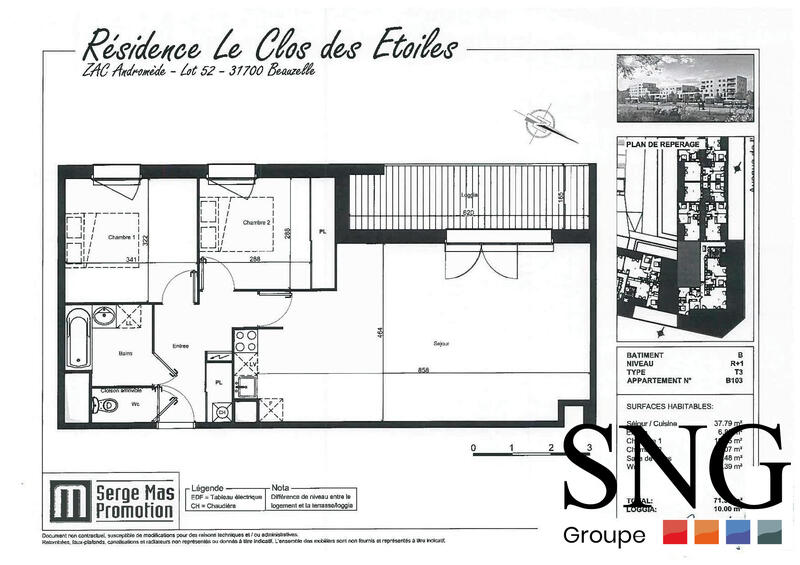 Appartement - 72 m² - 3 pièces