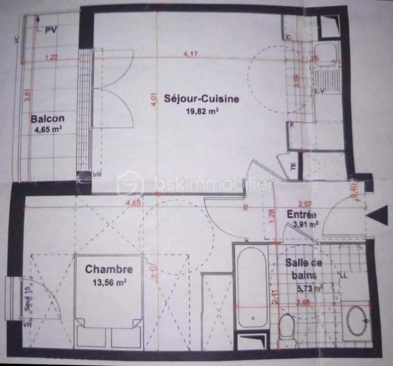 Appartement - 44 m² - 2 pièces