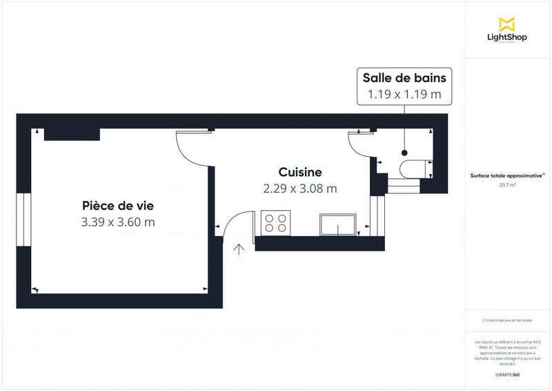 Appartement - 21 m² - 1 pièce