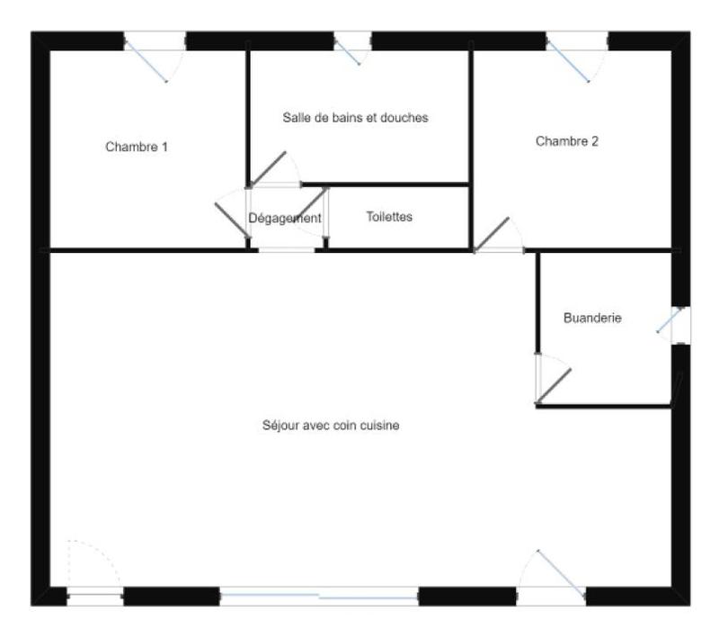 Maison - 76 m² - 3 pièces
