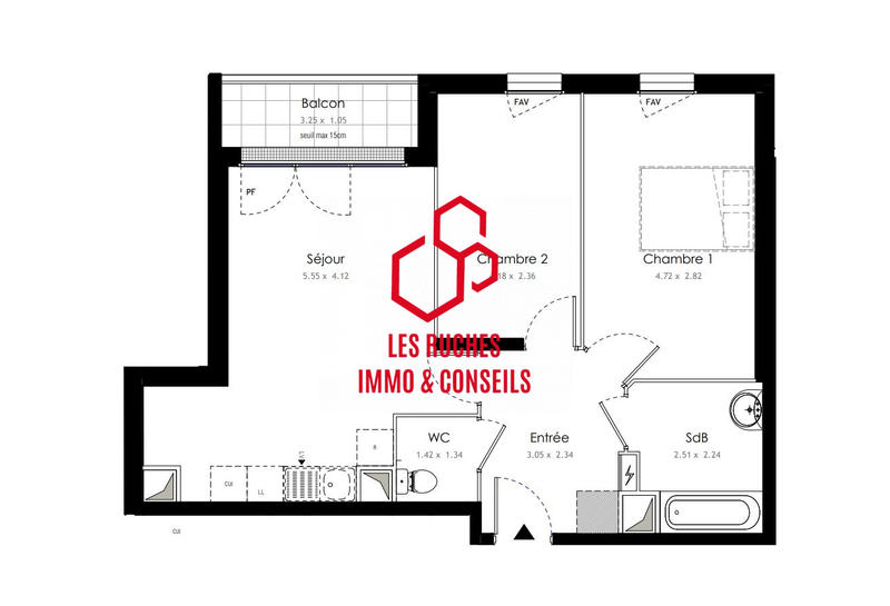 Appartement - 60 m² - 3 pièces