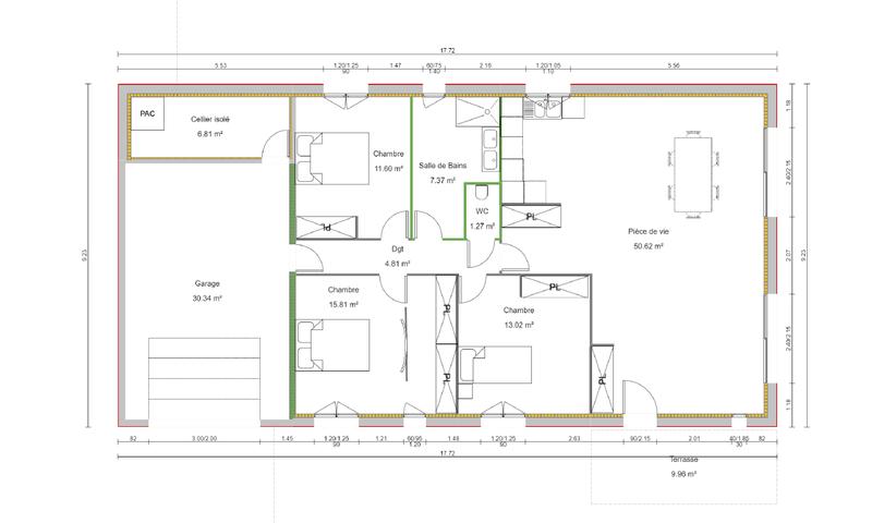 Maison - 101 m² - 5 pièces