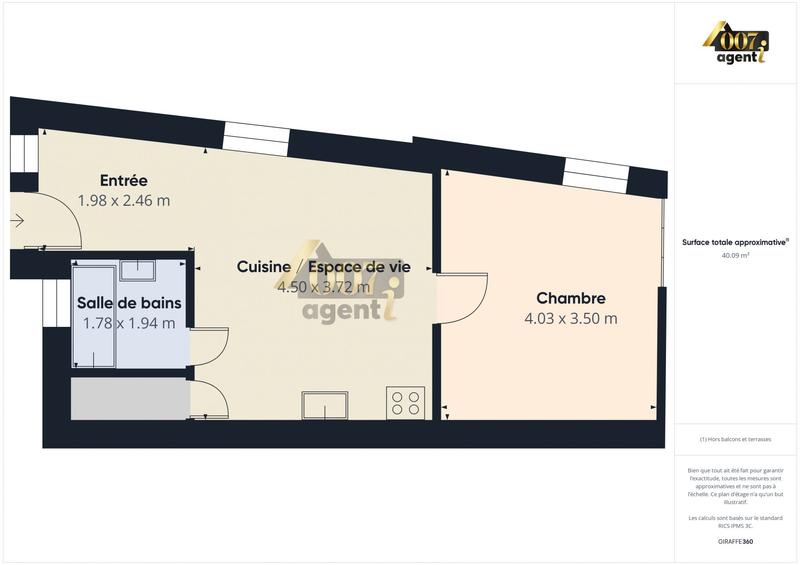 Appartement - 39 m² - 2 pièces