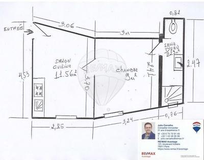 Appartement - 23 m² - 2 pièces