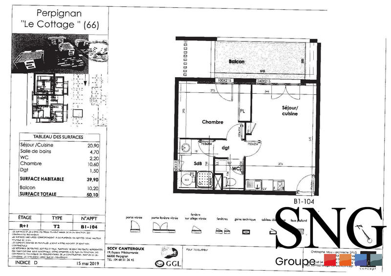 Appartement - 40 m² - 2 pièces