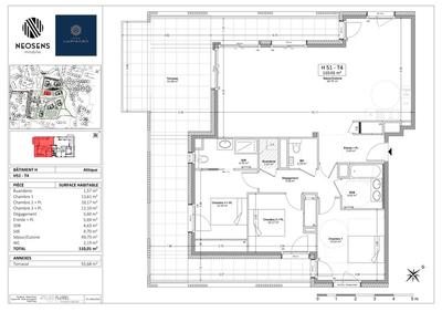 Appartement - 110 m² - 4 pièces