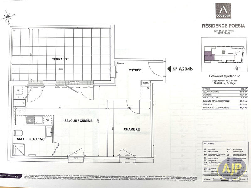 Appartement - 46 m² - 2 pièces