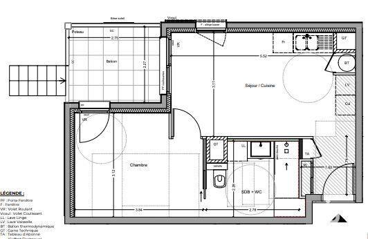 Appartement - 36 m² - 2 pièces