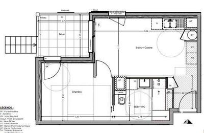 Appartement - 36 m² - 2 pièces
