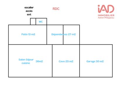 Maison - 80 m² - 3 pièces