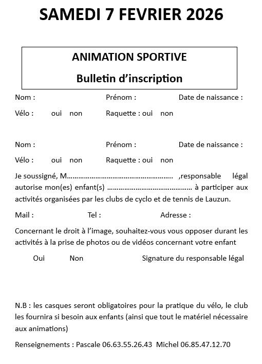 Après midi sportif du Cyclo Club et du Tennis Club Lauzunais