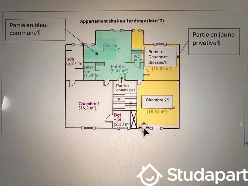 Chambre - 28 m² - 1 pièce