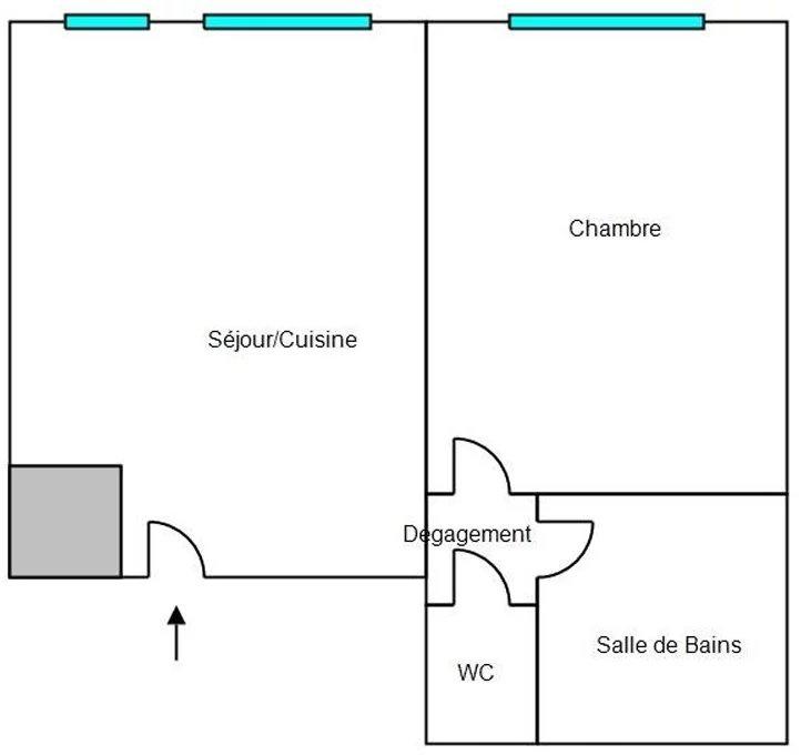 Appartement - 46 m² - 2 pièces