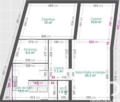 Appartement - 77 m² - 4 pièces