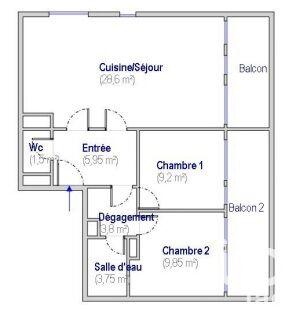 Appartement - 63 m² - 3 pièces