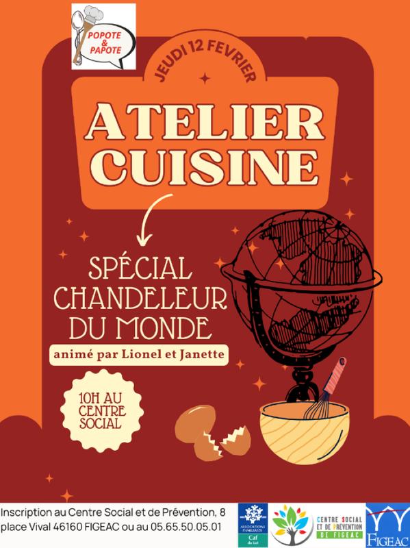 Atelier cuisine "Popote et Papote" à Figeac : Chandeleur du monde !