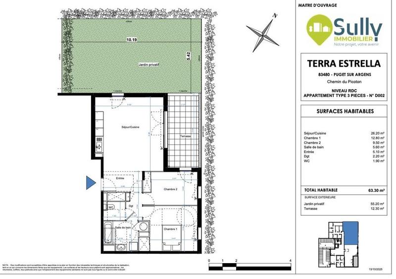 Appartement - 64 m² - 3 pièces
